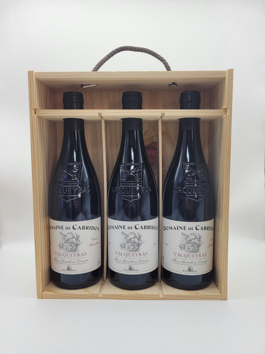 Coffret bois 3 bouteilles